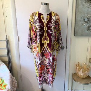 NWOT Etro 100% Silk Kaftan, Tunic dress size l/XL